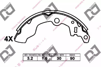 Комлект тормозных накладок DJ PARTS BS1373